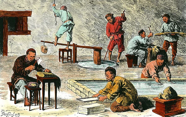 giai đoạn đầu sản xuất giấy